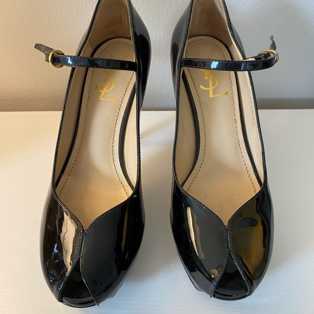 Yves Saint Laurent peep toe pumps